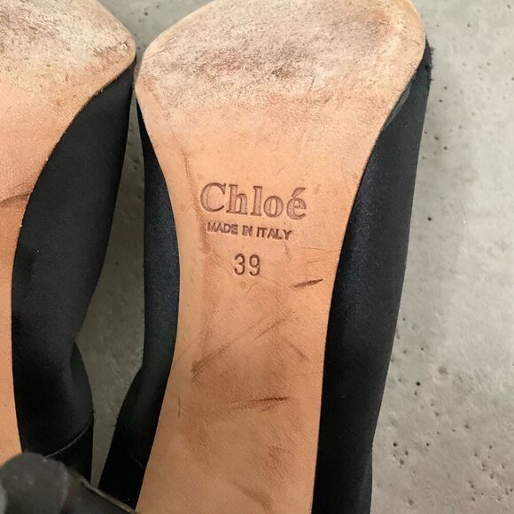 Chloe Satin Embellished Heels - Picture 7 of 9